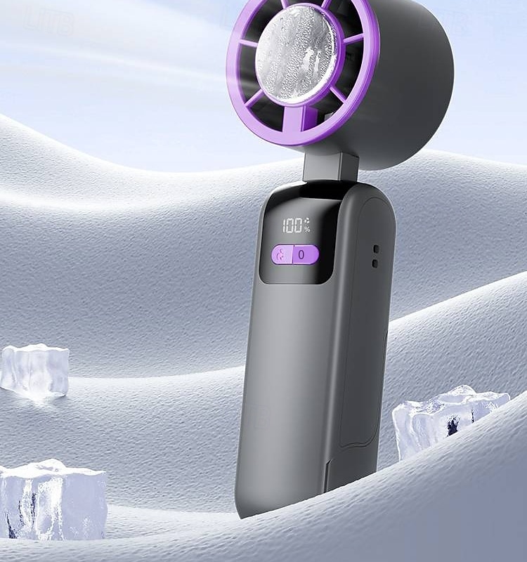 1 Pc handheld cooling fan with 100 levels of cooling and folding, portable turbo mini semiconductor ice pack fan 2025 - $24.99 –P19