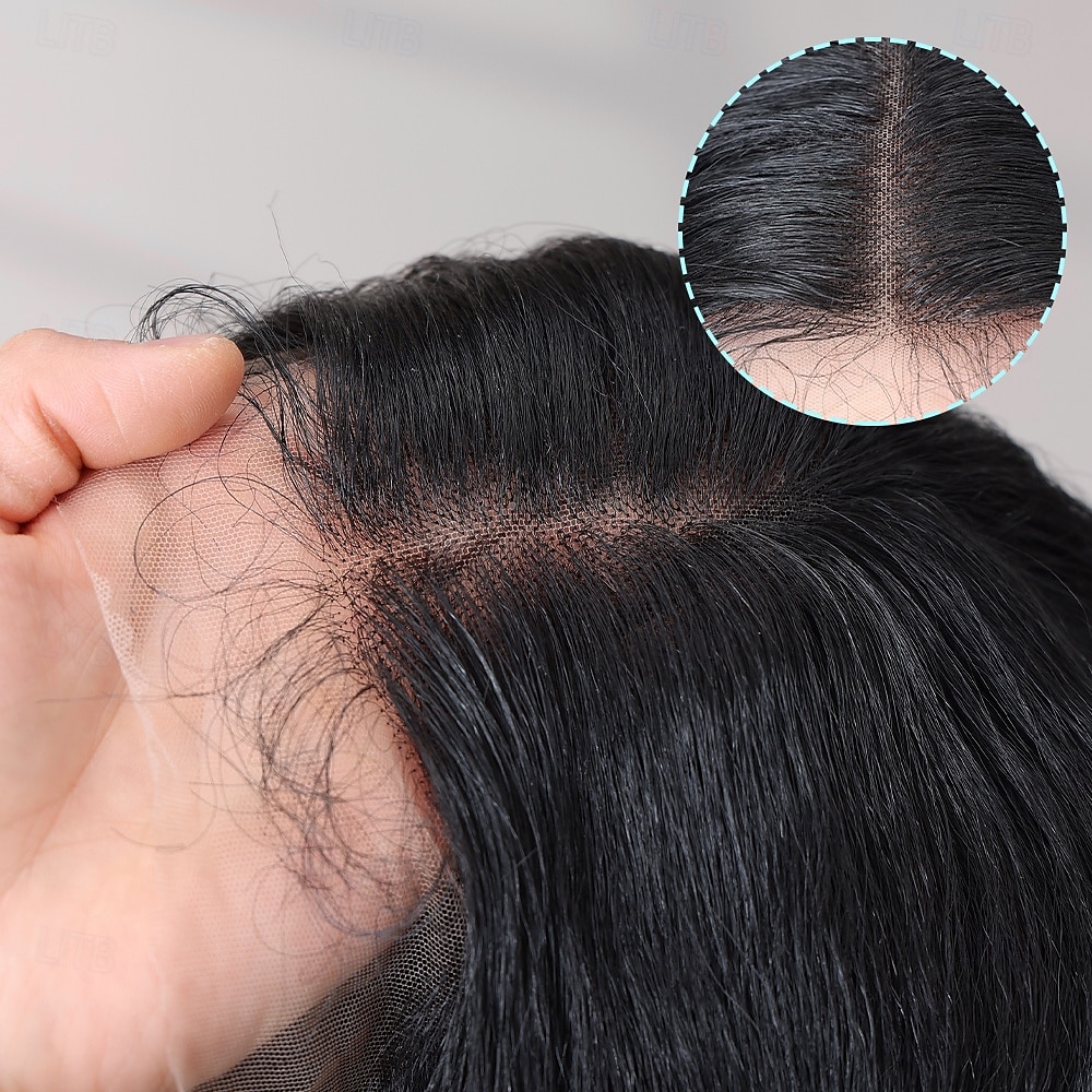 Syntetická krajková paruka Bouncy Curl Styl 12 inch Černá Střední část 13x4 krajka vpředu Paruka Dámské Paruka Černá 2025 - $66.99 –P2