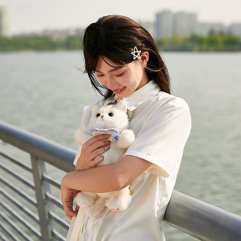 Stuffed Animals Backpack - Cute Cat plush Backpack Handcrafted Realistic Cat Shaped Backpack Idea for Birthdays Anniversaries Ordinary days Large Ragdoll Bag 2025 - $83.99 –P2