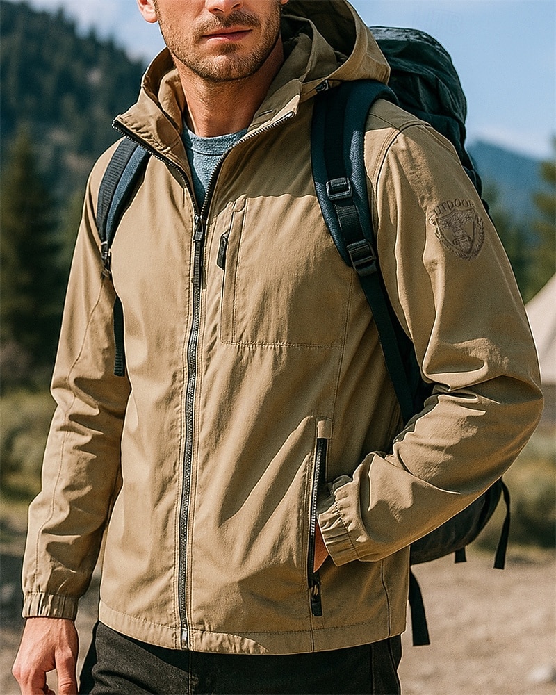 Муж. Куртка для активного отдыха Куртка для туризма и прогулок Спортивная куртка На открытом воздухе Водонепроницаемость С защитой от ветра Быстровысыхающий Легкость Походная одежда Походная одежда 2026 - $31.99 –P3