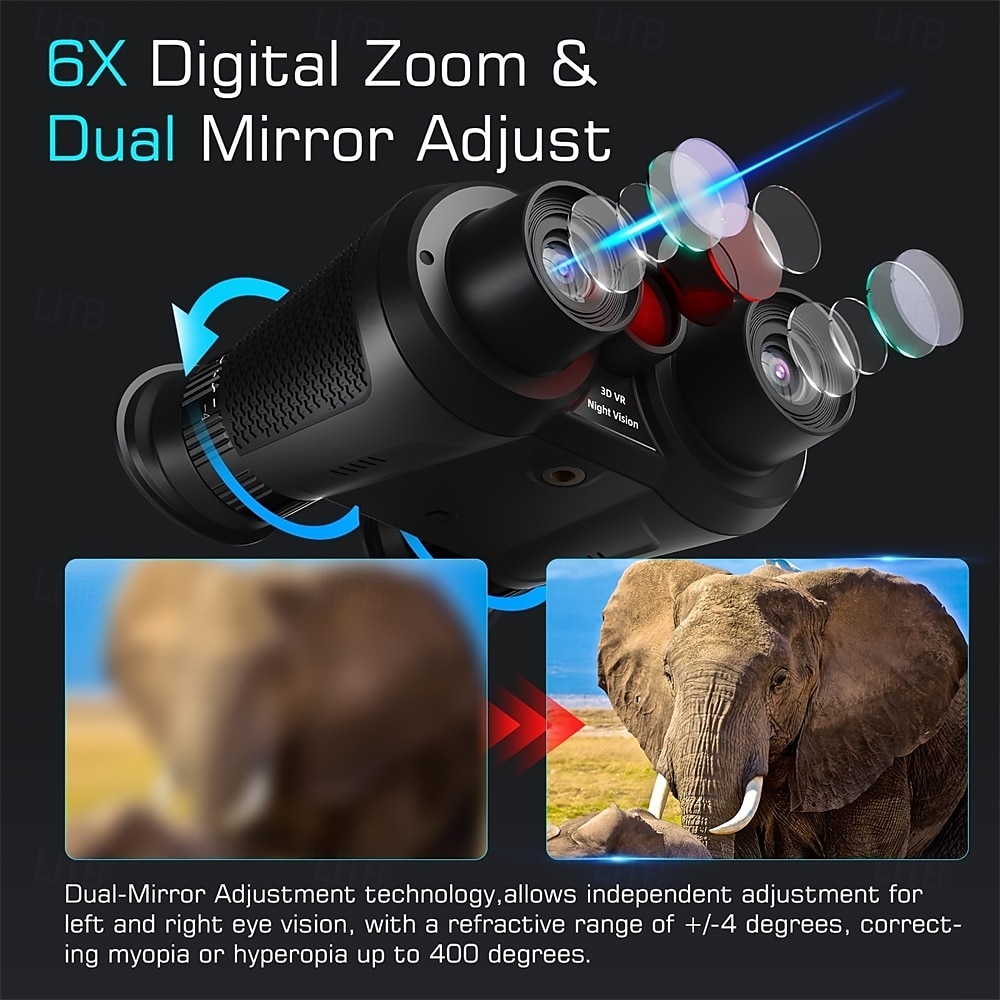 3D VR ультра HD бинокль ночного видения для взрослых - 8K с автоматическим пробуждением, инфракрасный, перезаряжаемый через USB, 6-кратный оптический зум, большой объектив 25 мм, идеально подходит для 2025 - $489.19 –P7