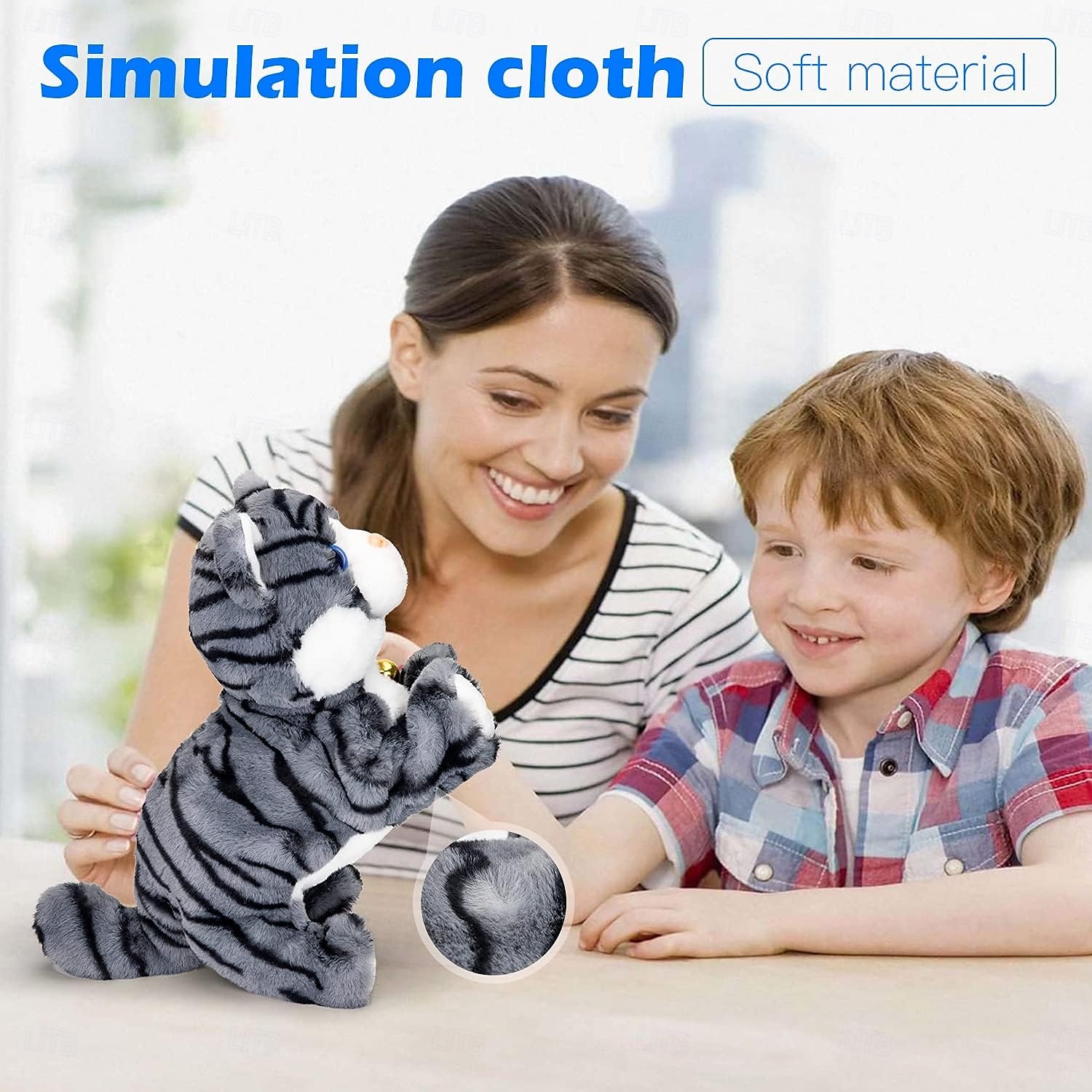 Interactief elektronisch knuffeldier - upgrade met led-licht, ogen, geanimeerde geluidsbesturing, elektronische huisdierenrobot, kat, kitten, speelgoed, cadeaus voor jongens &meisjes kinderverjaardag 2025 - $42.99 –P16