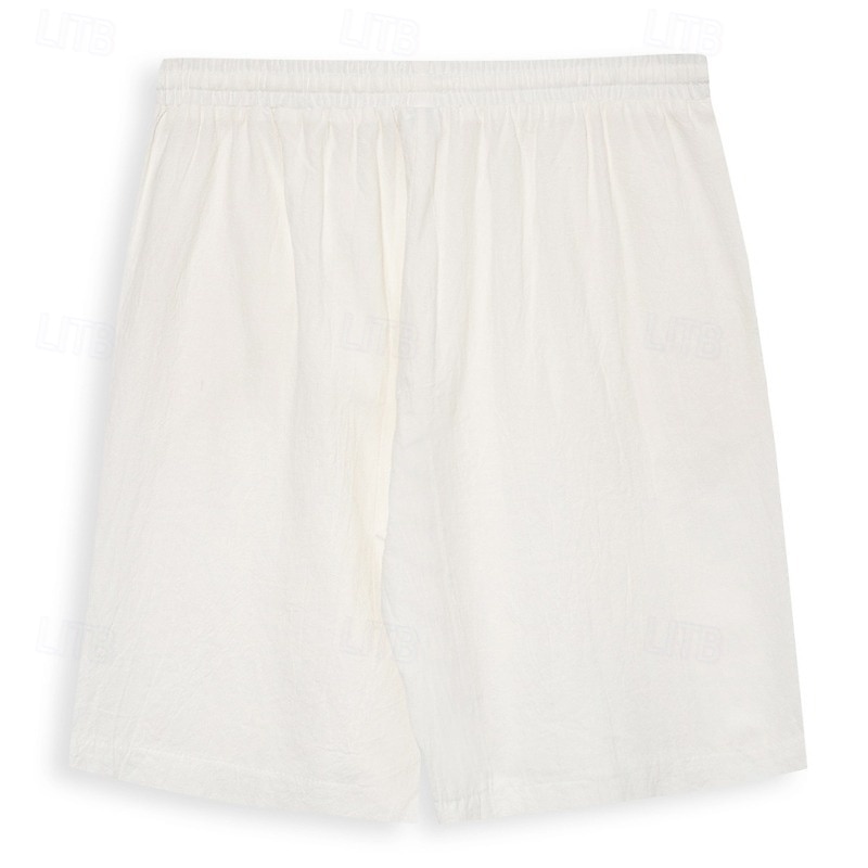Herren Shorts Sommershorts Strandshorts Baggy-Shorts Elastischer Bund Kordelzug Gerader Schnitt Einfach Komfort Atmungsaktiv Knielang Outdoor Lässig Täglich Urlaub Ethno-Stil Schwarz Weiß Unelastisch 2025 - $17.99 –P6