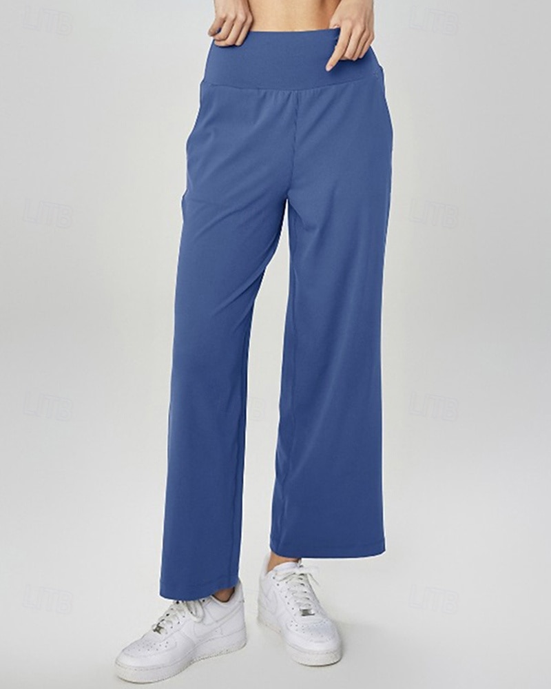 Damen Fitnesshose Pilates-Hosen Yogahose Mit Taschen Leicht Hohe Taille Fitnessstudio Pilates Zumba Unterteile Einfarbig Schwarz Weiß Dunkelmarine Herbst Sport Sportkleidung Mikroelastisch Lässiger 2025 - $35.99 –P15