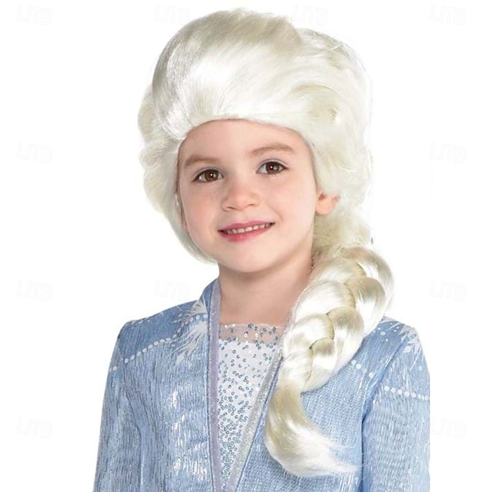 Cosplay-peruker Vit Lockigt Syntetiskt hår Lång peruker Flickor peruker För fest 2026 - $25.99 –P1