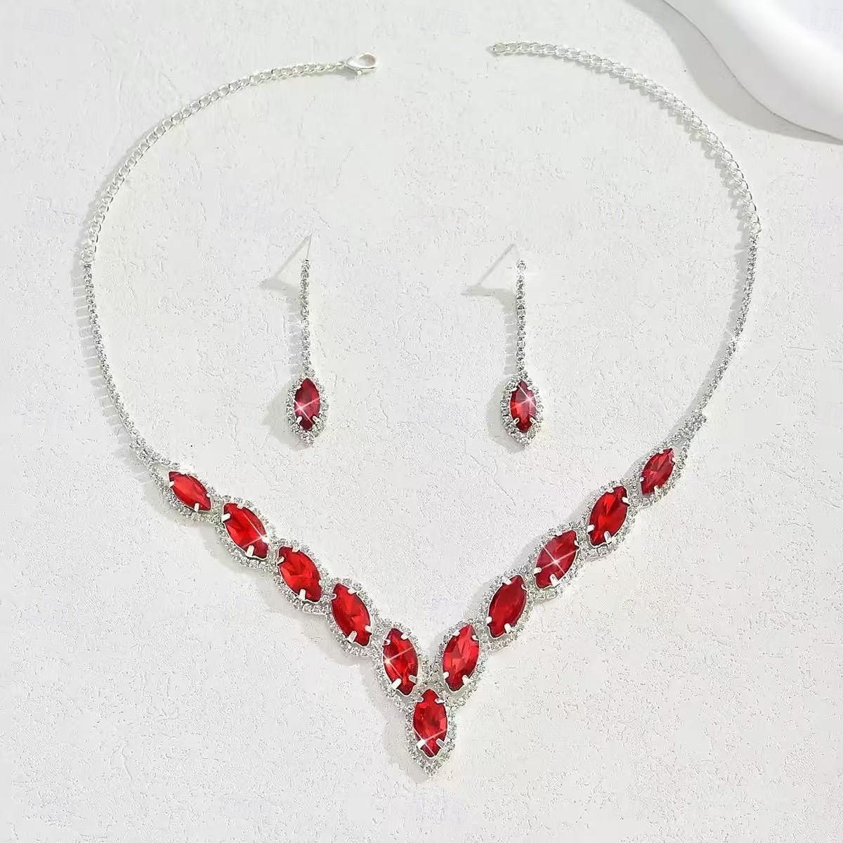 Свадебные комплекты ювелирных изделий 1 Сплав Серьги Ожерелья Жен. Стиль Очаровательный Комплект ювелирных изделий Назначение Вечерние наряды 2026 - $21.99 –P4