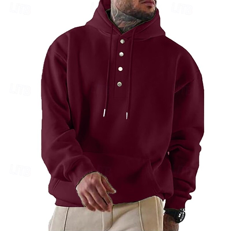 Per uomo Felpa con cappuccio Felpa con cappuccio abbottonata Aalbicocca Rosso bordeaux Nero Verde chiaro Verde militare Con Cappuccio Semplice Tasca Frontale Sport & Outdoor Casuale Quotidiano del 2025 a $25.99 –P7