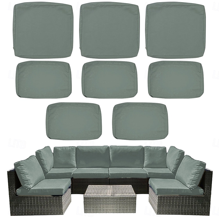 8pcs Outdoor Cushion Slipcovers Outdoor Patio Cushions Covers Replacement  Include 5 Backrests and 3 Cushions  Waterproof with Zipper for 3-Seat Rattan Sofa Patio Furniture Cushion Covers Covers Only 2025 - $75.99 –P3