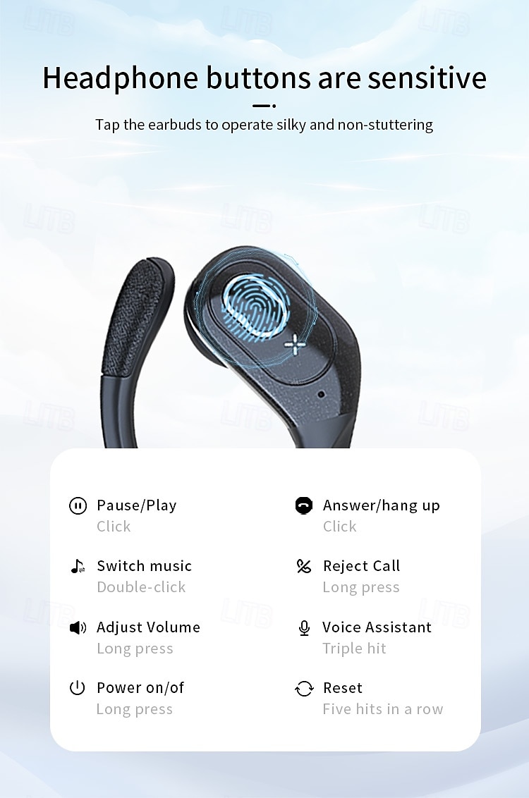 Wireless Earbuds 75hrs Bluetooth 5.4 Headphone Sport 2025 Bluetooth Earbuds Stereo Deep Bass Over Ear Bud with Earhooks ENC Noise Cancelling Mic IPX7 Waterproof Earphone for Workout/Running 2025 - $35.99 –P12