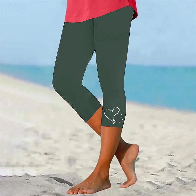 Per donna Pantaloni capri Leggings Casual Athleisure Lunghezza al polpaccio Vita Alta Semplice Elastico in vita Foratura a caldo Traspirabilità Elasticizzato Vacanza Streetwear Abbigliamento del 2025 a $14.99 –P5