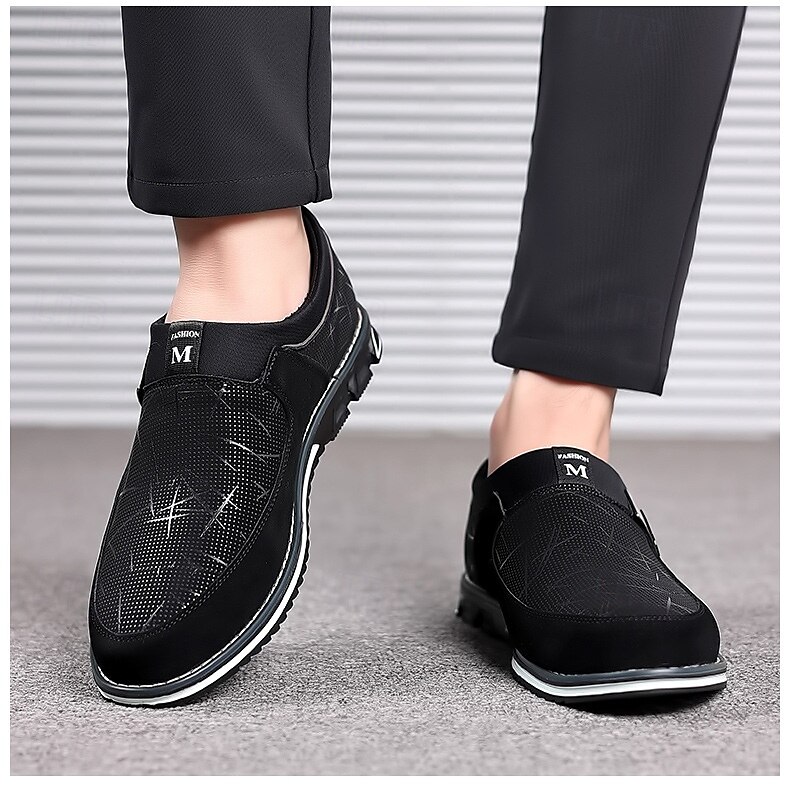 Men's Black Mesh Slip-On Casual Shoes with Star Pattern – Lightweight Streetwear Shoes for Travel, Urban Walks & Weekend Outings 2025 - $26.99 –P6