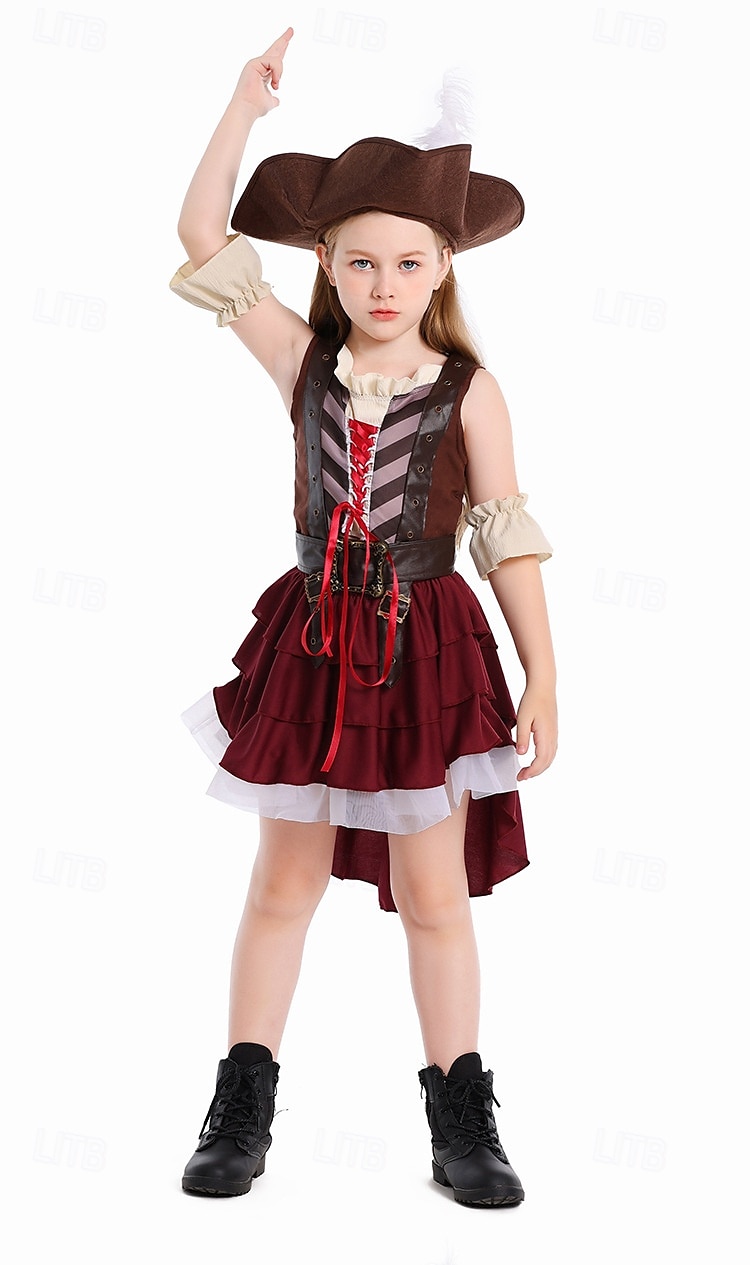 Costumi da pirata Jack Sparrow Vestito Abiti Costume Film d'avventura Cosplay for Ragazze Bambini Halloween Carnevale Performance Vestirsi in modo educativo Vestiti per eventi scolastici del 2026 a $47.99 –P5