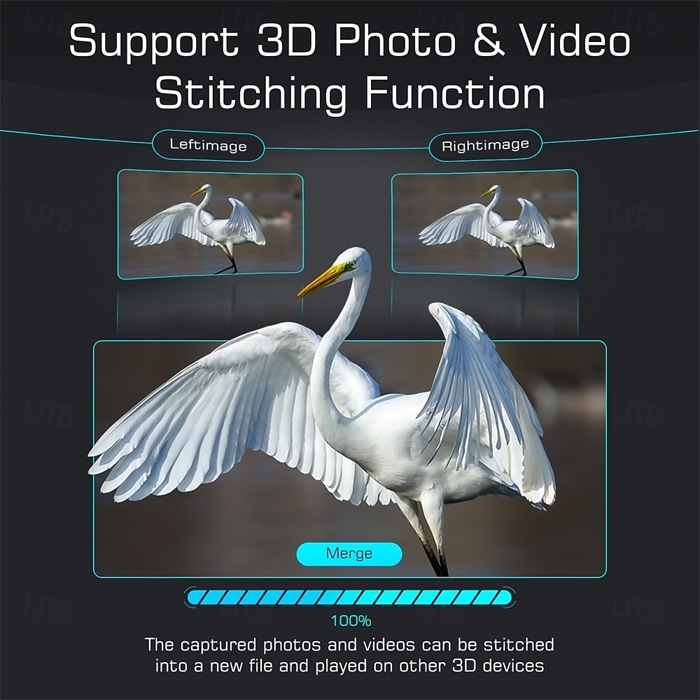 3D VR ультра HD бинокль ночного видения для взрослых - 8K с автоматическим пробуждением, инфракрасный, перезаряжаемый через USB, 6-кратный оптический зум, большой объектив 25 мм, идеально подходит для 2025 - $489.19 –P4