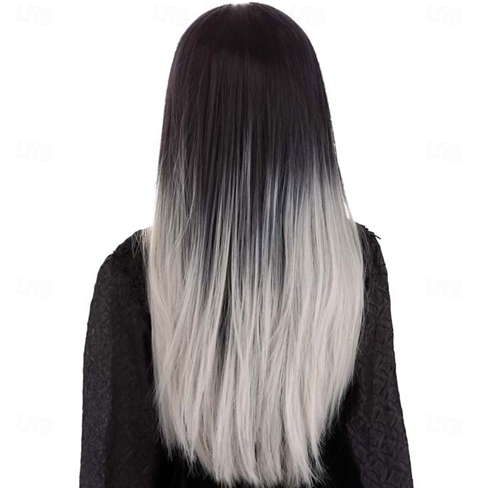 Dětská černošedá ombre paruka na Halloween, cosplay, párty paruky 2025 - $26.99 –P2
