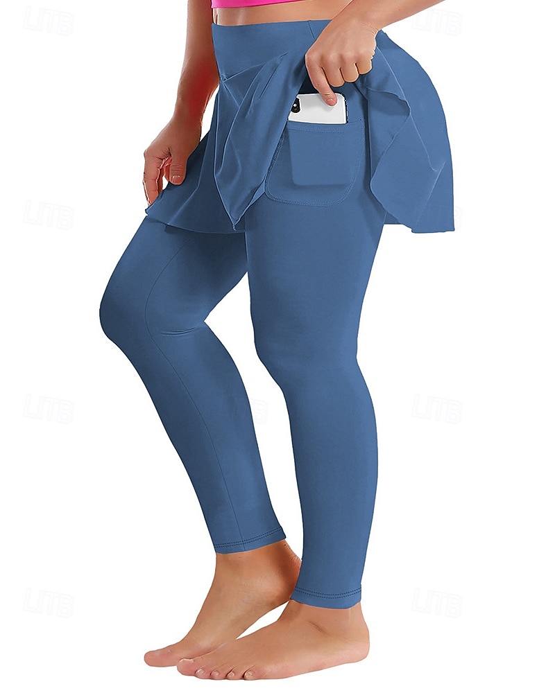 Mujer mallas de pilates pantalones deportivos Mallas Leggings de Yoga Bolsillo Ligero Pilates Gimnasio Corriendo Pantalones Color sólido Gris oscuro Negro Borgoña Talla Grande Deportes Ropa de Deporte 2025 - $22.99 –P4