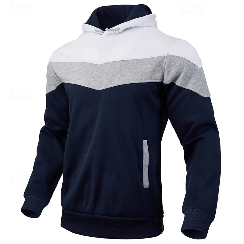 Per uomo Felpa con cappuccio Nero Blu marino Blu Arancione Cachi Con Cappuccio Blocco di colori Patchwork Sport & Outdoor Quotidiano Ferie Poliestere Streetwear Essenziale Casual Primavera Autunno del 2026 a $10.49 –P4
