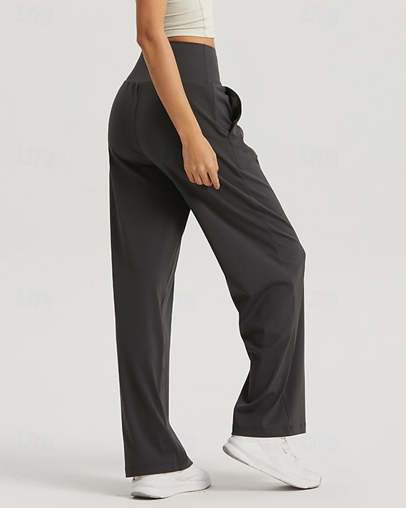 Damen Fitnesshose Pilates-Hosen Yogahose Mit Taschen Leicht Hohe Taille Fitnessstudio Pilates Zumba Unterteile Einfarbig Schwarz Weiß Dunkelmarine Herbst Sport Sportkleidung Mikroelastisch Lässiger 2025 - $35.99 –P10