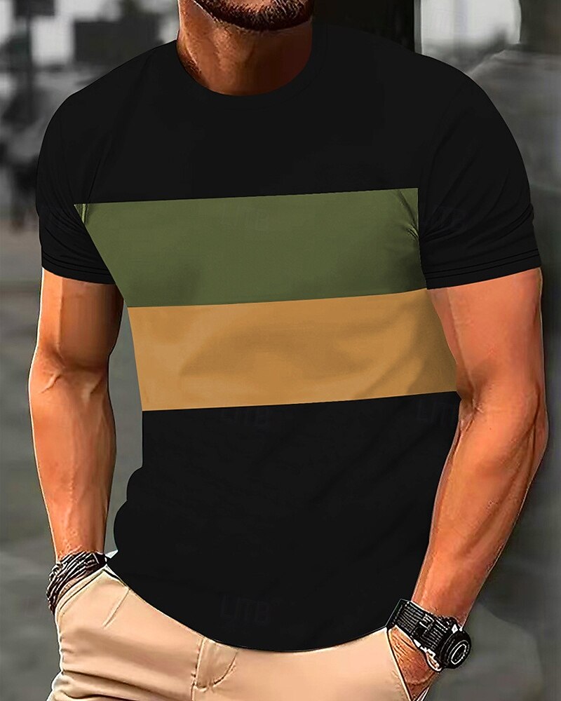 Bărbați Tricou Tricouri Cămașă cu mânecă scurtă Tee Top Manșon scurt Stil Nautic Vară Bloc Culoare Modă Designer De Bază Peteci Vacanță Stradă Ieșire Galben Rosu Portocaliu Top tricou pentru bărbați 2025 - $13.49 –P4