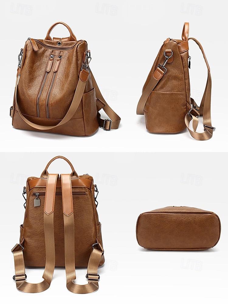 Wandelbare Rucksack-Geldbörse aus Kunstleder für Damen – multifunktionale, diebstahlsichere Umhängetasche mit Kopfhörerloch und Reißverschlusstasche für den Schulalltag, Freizeitreisen und die Arbeit 2025 - $42.99 –P5