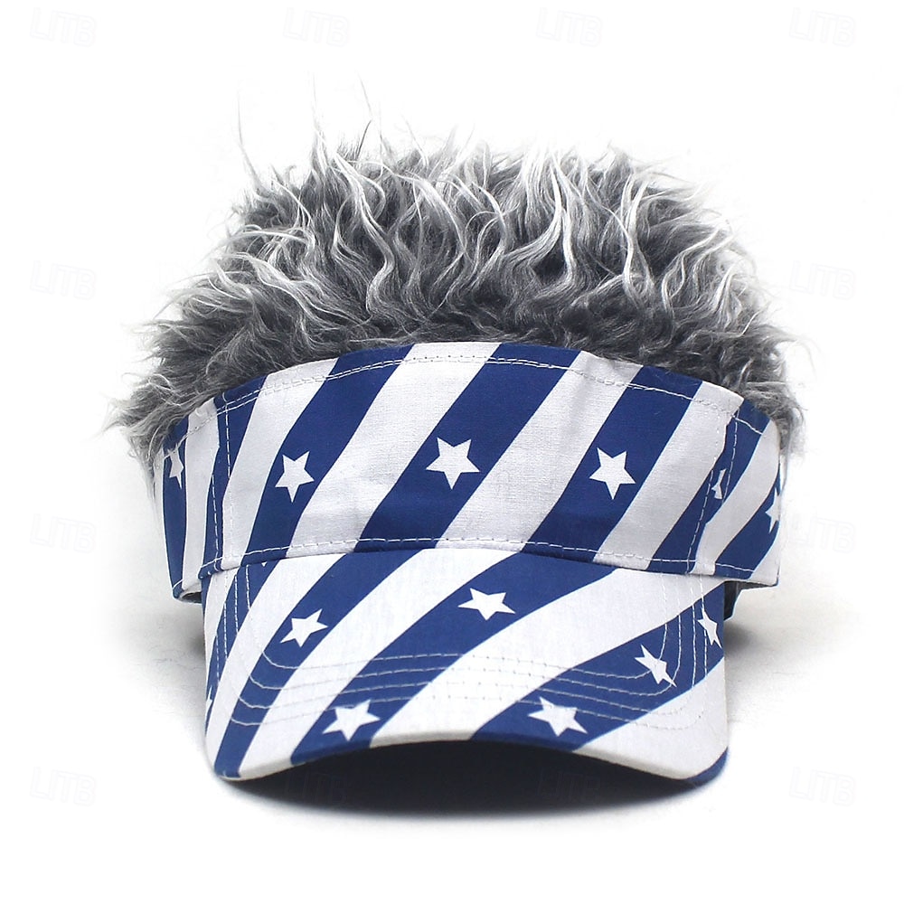 Homens Chapéu de viseira com perucas espetadas Viseira de cabelo falso Peruca Homens Chapéu de Sol Boné de beisebol chapéu de peruca Café Cinzento Combinação Poliéster / Algodão Imprimir Moda Casual de 2025 por $9.99 –P3