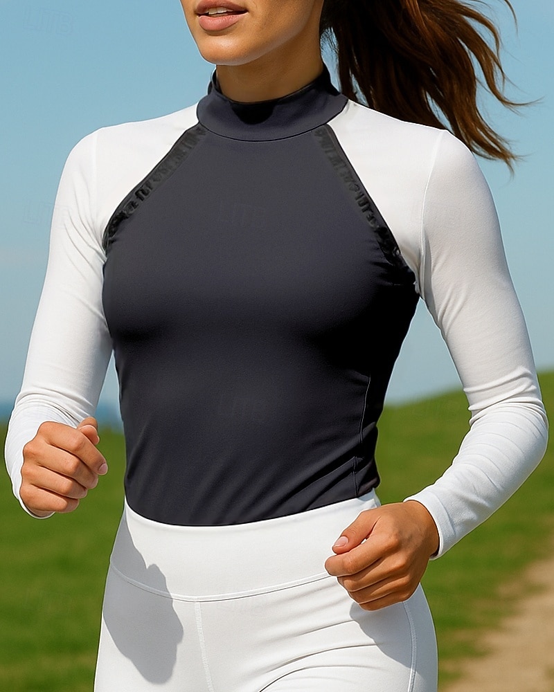 Damskie Koszulka do biegania Koszulka do tenisa Szczupła Długi rękaw Tee Tshirt Kolorowy blok Szybkie wysychanie Lekki Oddychający Bransoletka tenisowa Golf Bieganie Odzież sportowa Odzież sportowa 2025 - $34.99 –P7