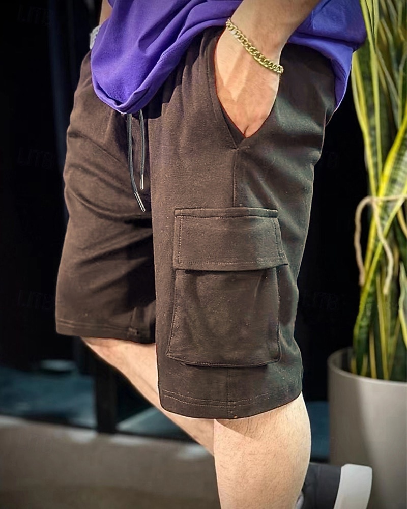 Men's Athletic Shorts Sweat Shorts Shorts Summer Shorts Pocket Drawstring Elastic Waist Plain Comfort Breathable Short Outdoor Sports Classic Casual Black Blue Micro-elastic 2026 - $20.99 –P15