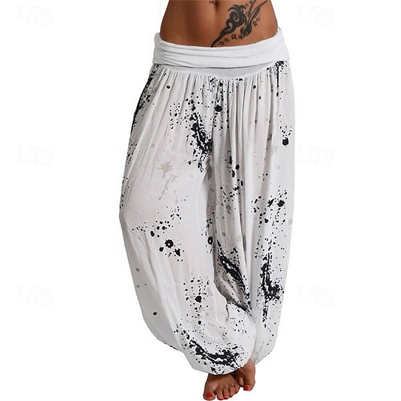 Mujer Pantalones Pantalones palazzo Moda Boho Longitud total Media cintura Estampado Cintura elástica Confortable Cómodo Microelástico Calle Ropa Cotidiana Noche Blanco Amarillo Rosa Verde Ejército 2025 - $19.99 –P6