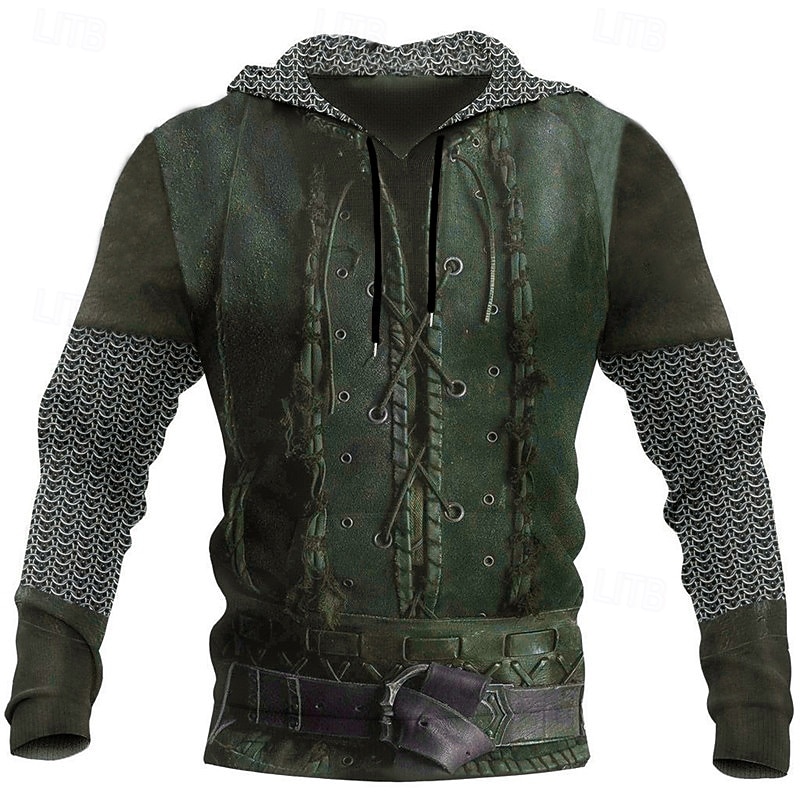 Per uomo Grafico Armatura Vichingo Felpa con Cappuccio Felpe con cappuccio Felpa Vintage Designer Abbigliamento Sportivo Casual Manica Lunga Con Cappuccio Casuale Quotidiano Ferie Nero Rosa Verde del 2026 a $32.99 –P8