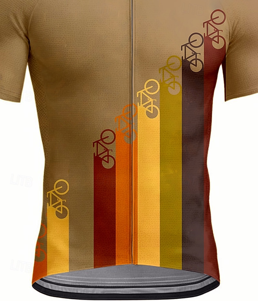 Муж. Велокофты Графика Геометрический принт С короткими рукавами Велоспорт Джерси Верхняя часть с 3 задними карманами Устойчивость к УФ Быстровысыхающий Передняя молния Со светоотражающими полосками 2025 - $26.99 –P3