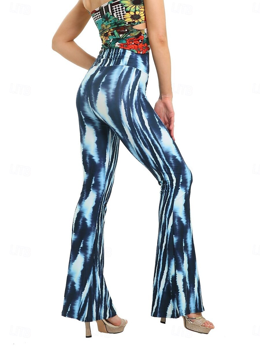 Femmes Leggings ancien Style Ethnique Longueur complète Taille haute Teinture par nouage Impression Confortable Doux Micro-Élastique Extérieur Rue Bleu marine Noir Blanche Bleu Été Printemps Automne de 2025 ? $19.99 –P3