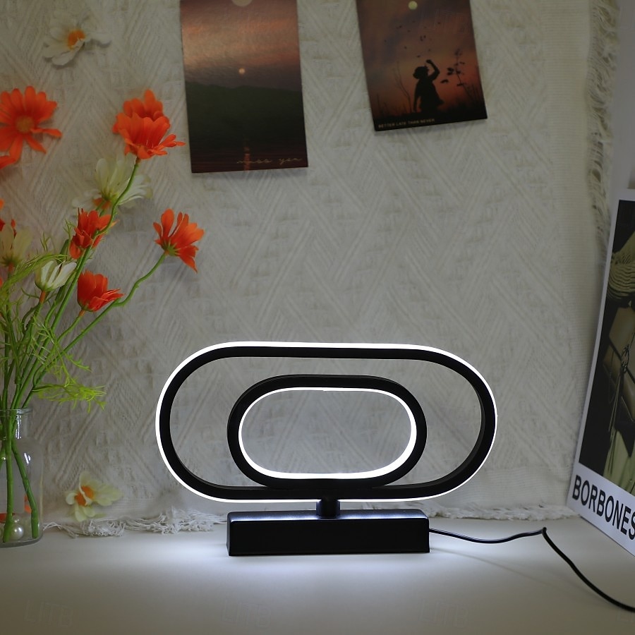 Usb Plug-In Table Lamp Oval Acrylic Lamp Touch Control Dimmable Modern Simple Creative Night Lamp Bedside Reading Lamp Desk Table Led 2025 - $17.49 –P3