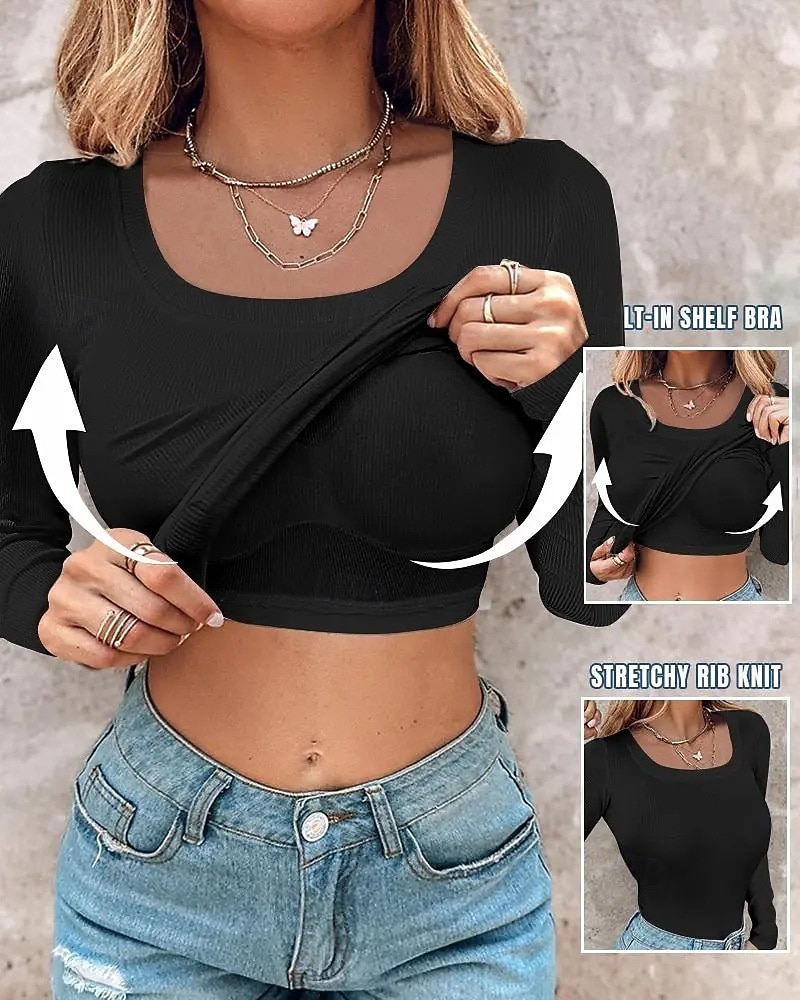 Damen T Shirt T-Shirt Einfach Mode Stilvoll Klassisch Langarm Rundhalsausschnitt Normale Oberteile Täglich Ausgehen Wochenende Schwarz Rote Grün Khaki Grau Sommer Frühling Herbst 2026 - $25.99 –P1