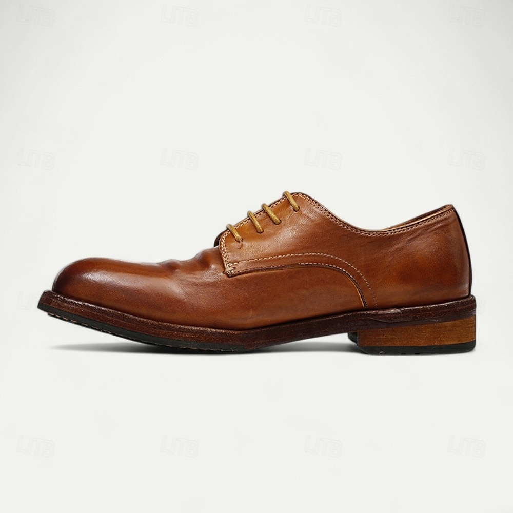 Herren Elegante Schuhe Spaziergang Leder Italienisches Vollnarbenleder Bequem Rutschfest Schnürung Schwarz Braun Kaffee 2025 - $229.99 –P6