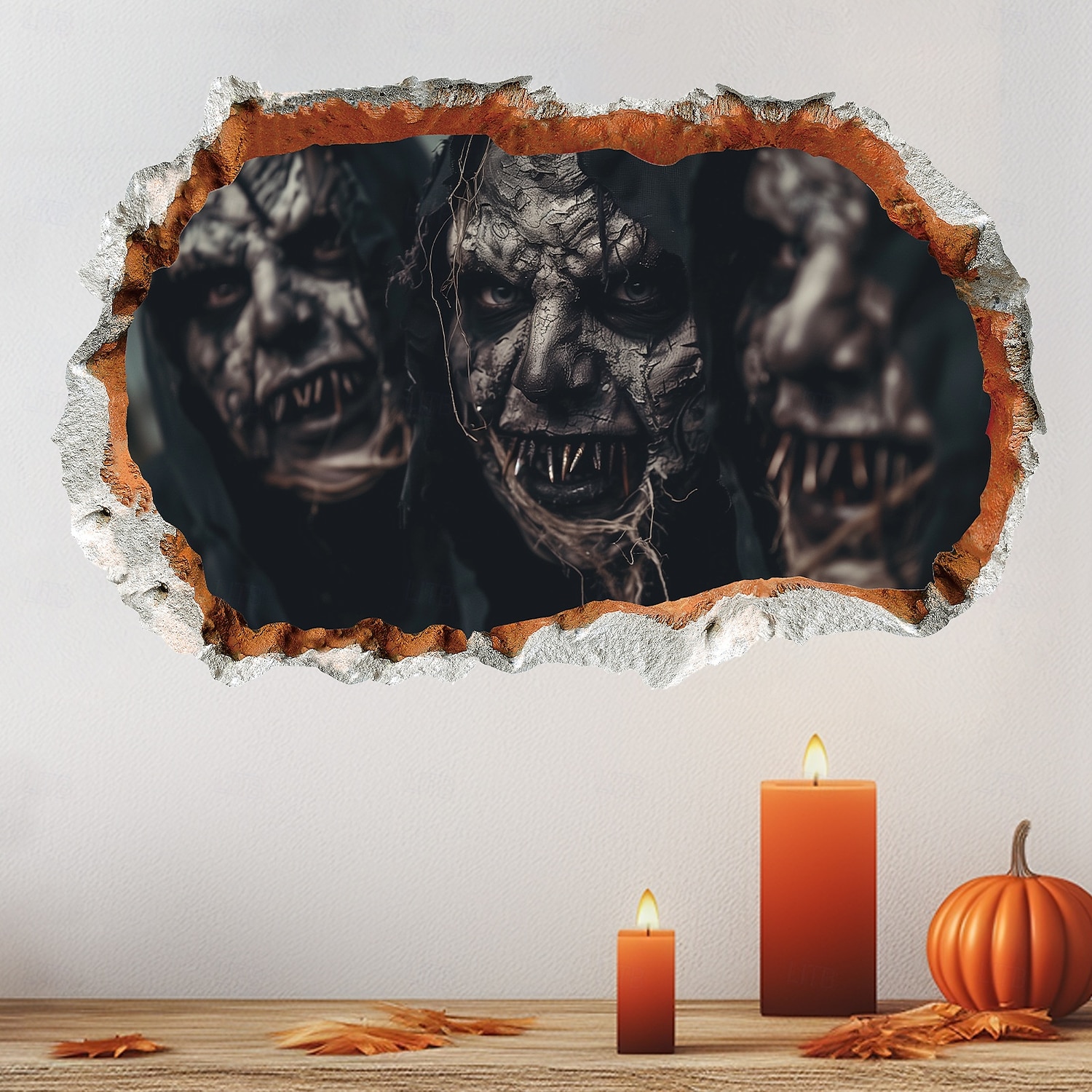 Halloween Wall Decal Sticker 3D Scary Breakthrough Skeleton and Zombie Design, Self-Adhesive Wall Decor for Bedroom and Living Room Holiday Decoration 2025 - $6.49 –P6