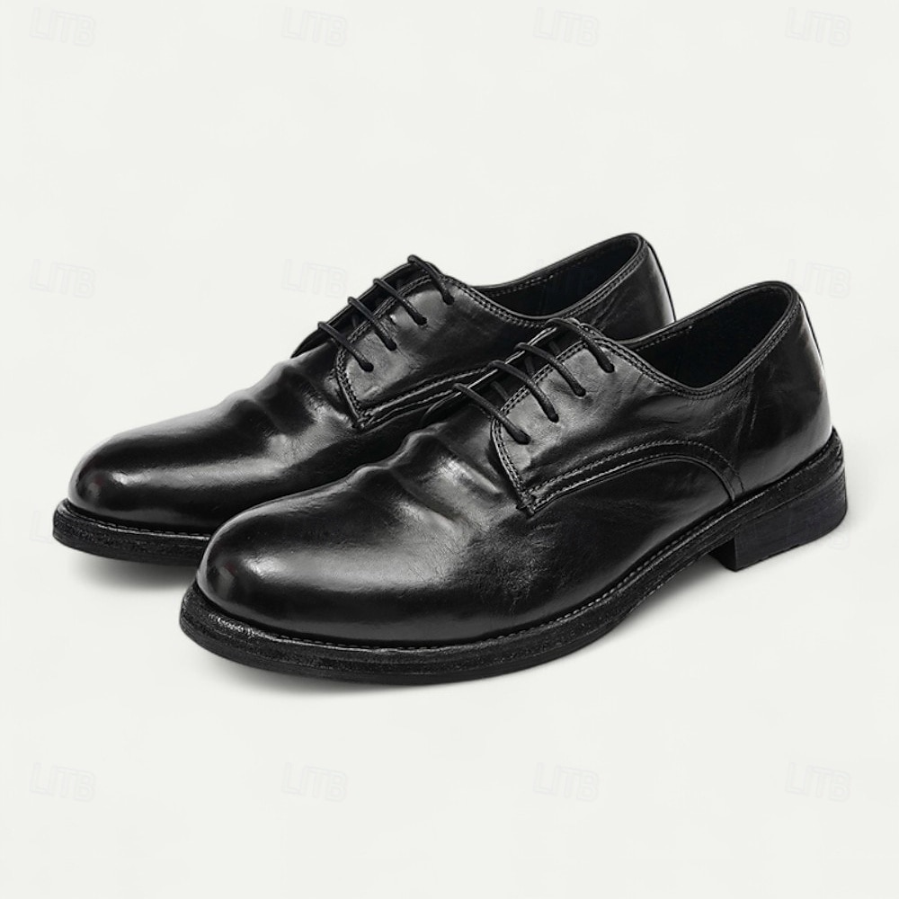 Herren Elegante Schuhe Spaziergang Leder Italienisches Vollnarbenleder Bequem Rutschfest Schnürung Schwarz Braun Kaffee 2025 - $229.99 –P2
