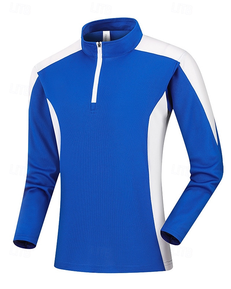 Муж. Рубашка тренировки Беговой верх Молния Длинный рукав Верхняя часть Одежда для спорта и отдыха Осень Пэчворк Быстровысыхающий Влагоотводящие Тренировка в тренажерном зале Тренировки Бег 2025 - $20.99 –P5