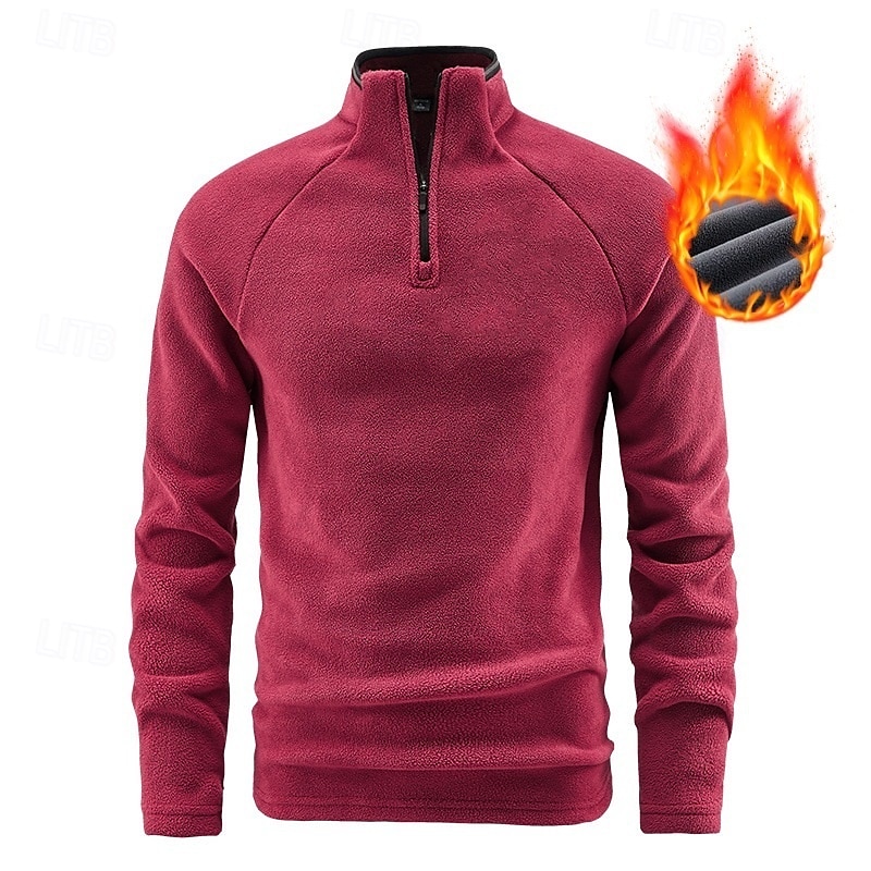Per uomo Felpa con cappuccio e zip Felpa con cappuccio Felpa con zip Felpa con cappuccio in pile Nero Rosso Grigio Colletto Mao Semplice Con zip Zip a un quarto Sport & Outdoor Casuale Quotidiano del 2025 a $26.99 –P3