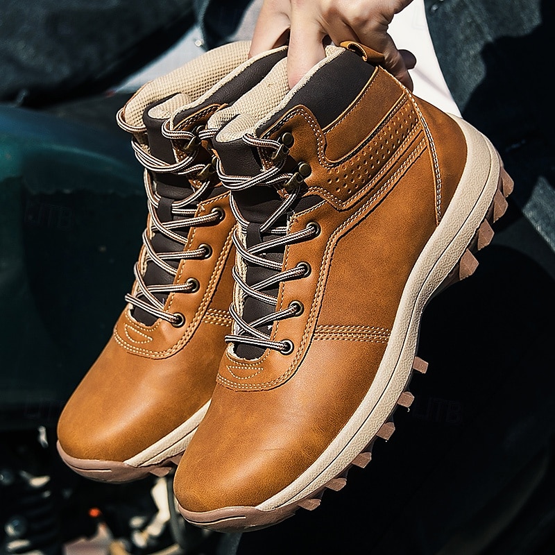 bottes marron de style moto pour hommes avec support de cheville et semelle adhérente robuste, conception extérieure robuste pour les motards, les voyages de week-end et l'exploration urbaine de 2025 ? $54.99 –P1