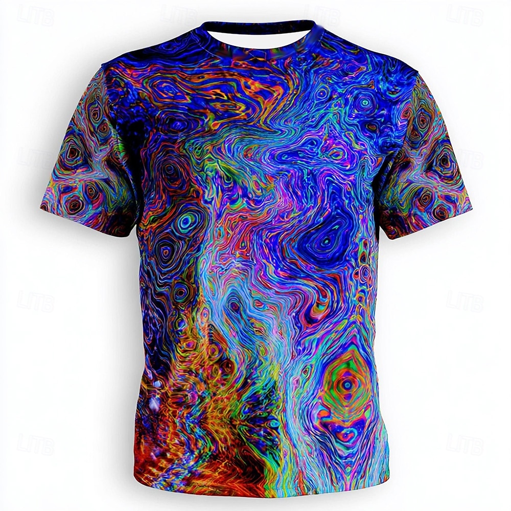 Bărbați 3D Print #D Tricou Manșon scurt Tricou Tipărire 3D Stil Nautic Cămașă Exagerat Designer Artistic Petrecere Stradă Casual Mov Intens Mov Deschis Mov Vară Primăvară Toate Sezoanele Îmbrăcăminte 2025 - $17.99 –P2