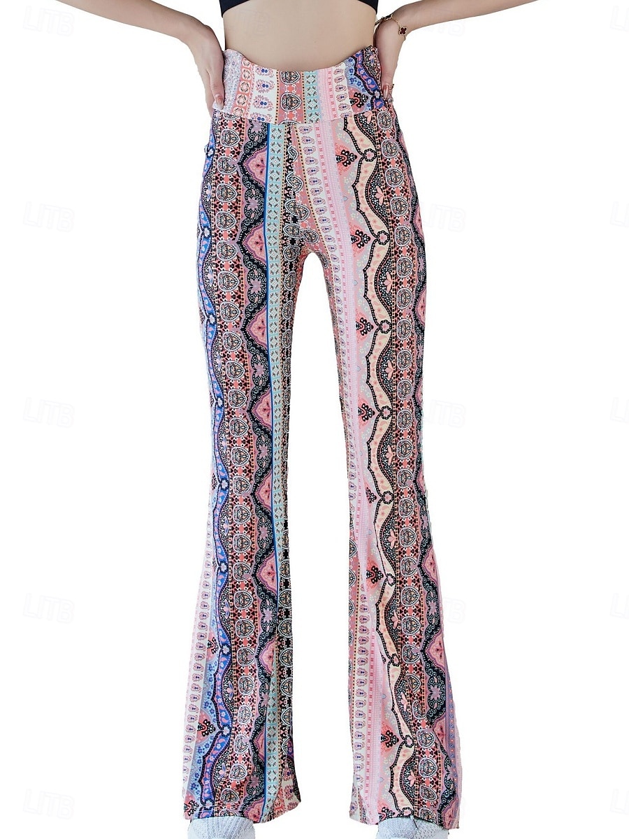 Dame Leggings Årgang Etnisk stil Full lengde Høy Midje Paisly Printer comfy Myk Bekvem Mikroelastisk utendørs Gate Svart Hvit Rosa Blå Sommer Vår Høst Slank Fasong 2025 - $19.99 –P3