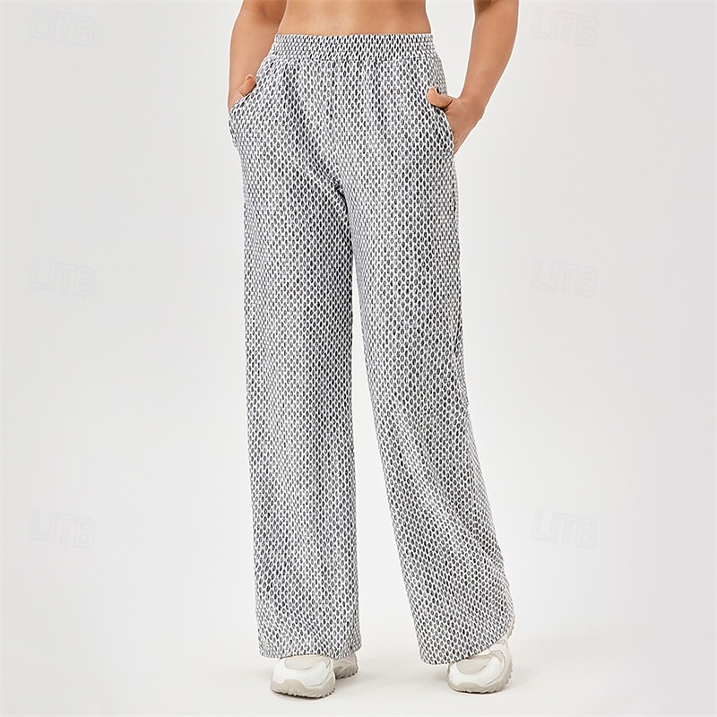 Damskie Spodnie fitness Spodnie Pilates Spodnie do jogi Trójwymiarowa faktura plastra miodu Z kieszeniami Lekki Wysoka talia Pilates Siłownia Zumba Doły Jednokolorowe Żółty Różowy Czerwony Jesień 2026 - $25.99 –P3