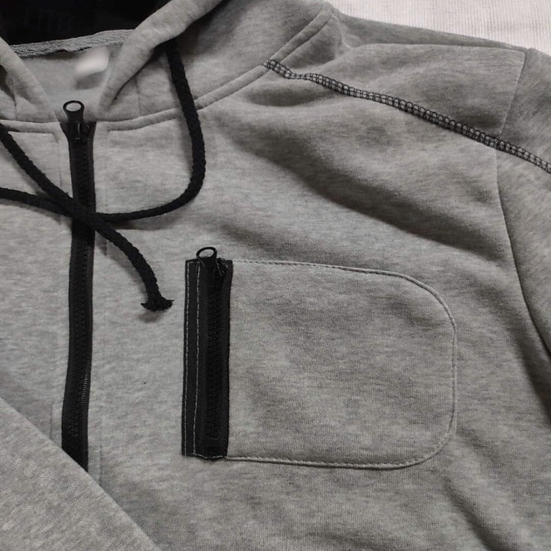 Homme Sweat à capuche zippé Sweat-shirt zippé Sweat à capuche en polaire Noir Rouge bleu marine Gris À capuche Uni Zip Up Poche Avant Sport & Loisir Occasionnel Quotidien Streetwear Frais Vêtements de 2025 ? $25.99 –P3