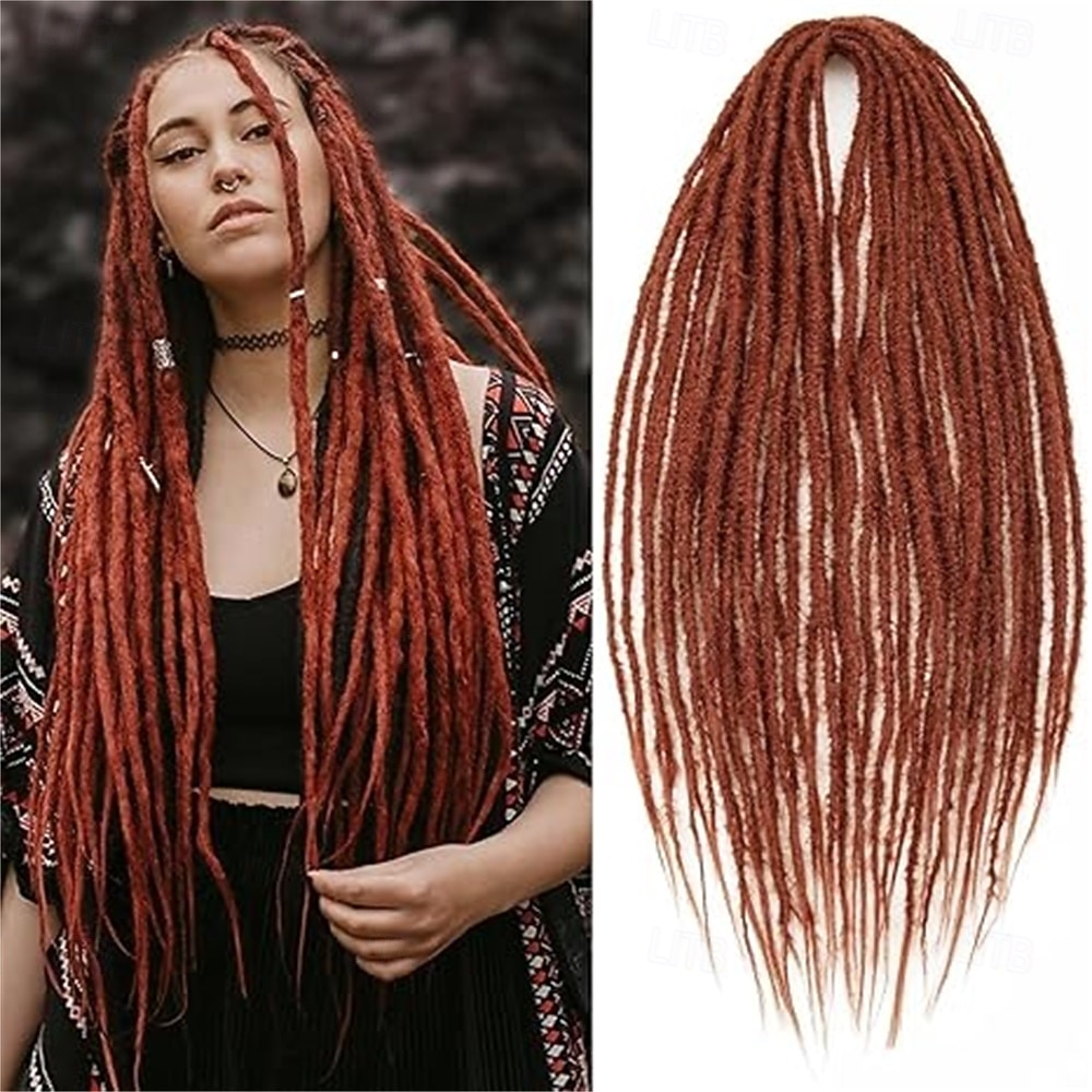 Extension per dreadlocks da 24 pollici, locs hippie all'uncinetto per donne, 10 ciocche morbide fatte a mano, locs all'uncinetto sintetiche sottili da 0,6 cm, extension per dreadlocks a doppia del 2025 a $29.99 –P5