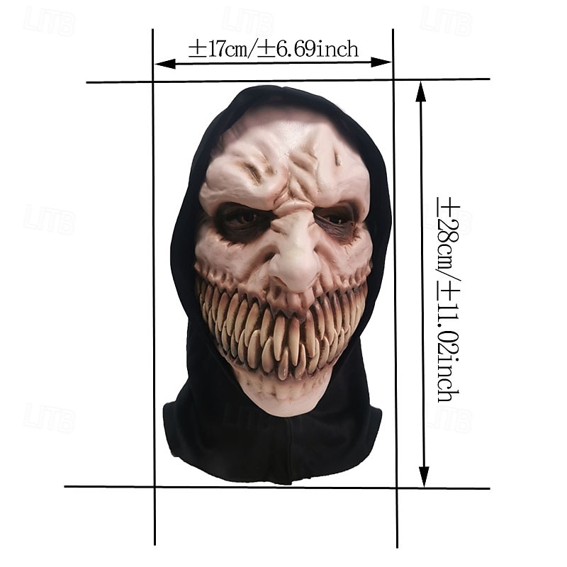 Halloween musta hattu torahammas noidan naamio aikuisille realistiset pelottavat puvut lateksi kasvonaamio, kammottava vampyyrivelhon kauhunaamio, aavemainen juhlarekvisiitta 2025 - $29.99 –P6