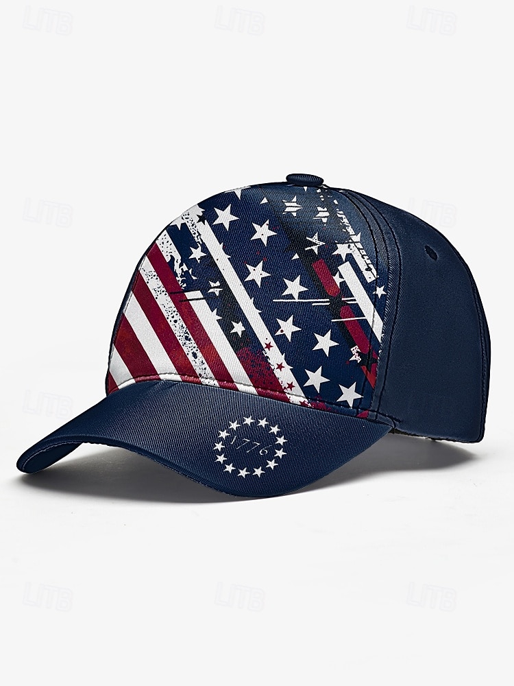 Pánská baseballová čepice s americkou vlajkou – vlastenecká nastavitelná čepice s potiskem USA s motivem distorted usa pro outdoorové sporty, 4. července a běžné nošení 2025 - $14.99 –P4