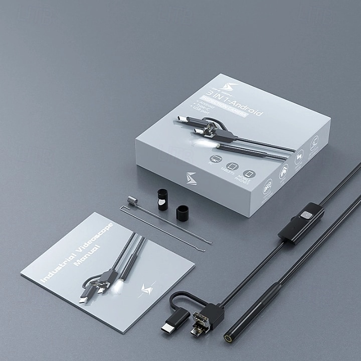 Telecamera endoscopica con luce, strumenti per endoscopio HD 1080p con luci LED regolabili, endoscopio con telecamera a serpente semirigida, endoscopio di ispezione per iOS e Android, lente singola da del 2025 a $19.99 –P8
