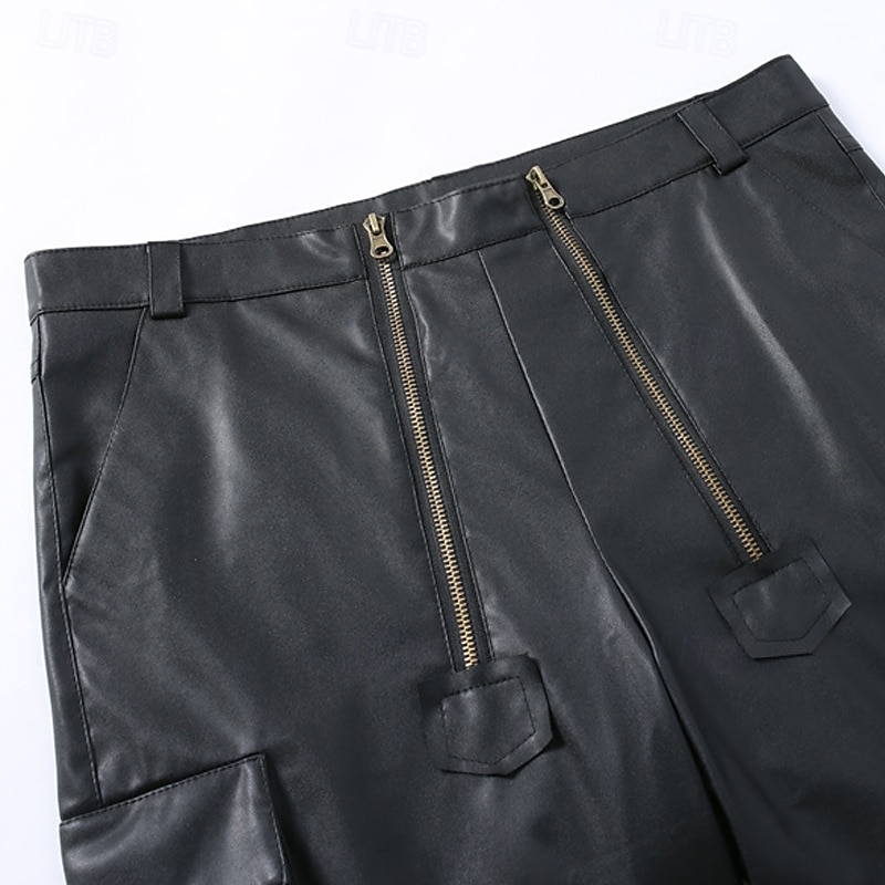 Męskie Szorty Letnie szorty Szorty na co dzień Szorty ze sztucznej skóry Zamek Kieszeń Równina Komfort Oddychający Krótki Na zewnątrz Urlop Moda Codzienny Czarny 2026 - $32.99 –P4