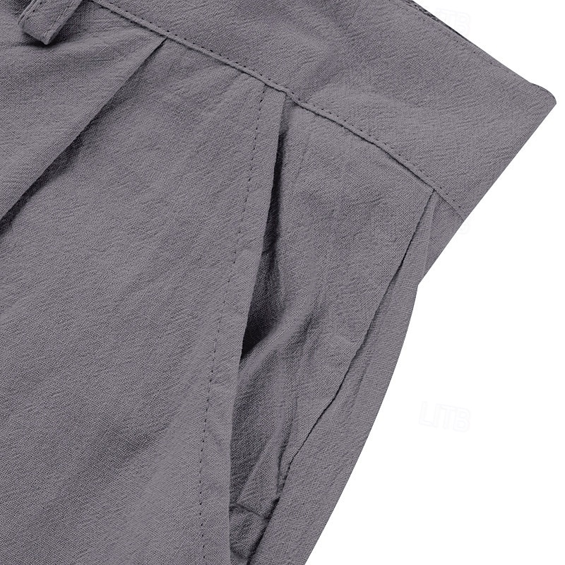 Herren Leinenhosen Hose Sommerhose Strandhose Tasche Gerader Schnitt Einfach Komfort Atmungsaktiv Urlaub Täglich Ferien Hawaiianisch Boho Schwarz Weiß 2025 - $25.99 –P5
