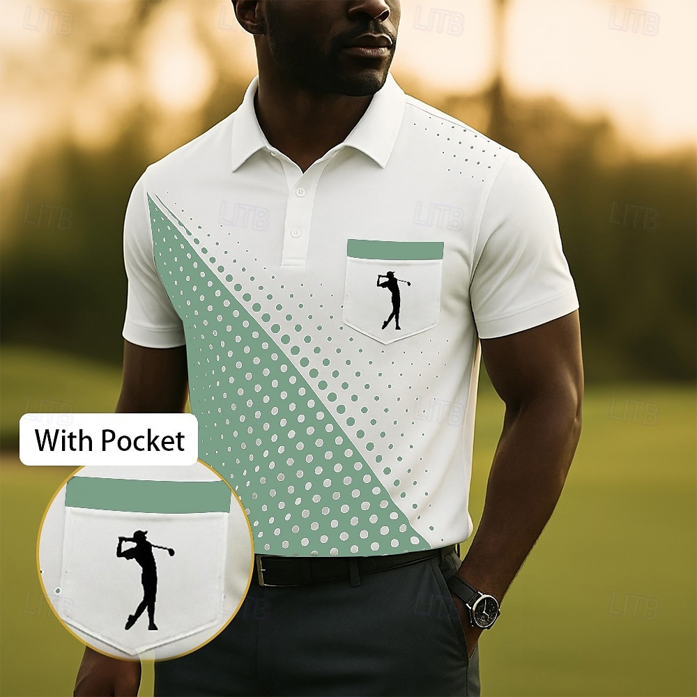 Men's Geometric Golf Sports Polo Shirts Short Sleeve Polo Shirts Collared Shirts Business Casual Outdoor Athleisure Daily Wear 3D Print Summer Blue Purple Green 2025 - $20.99 –P4
