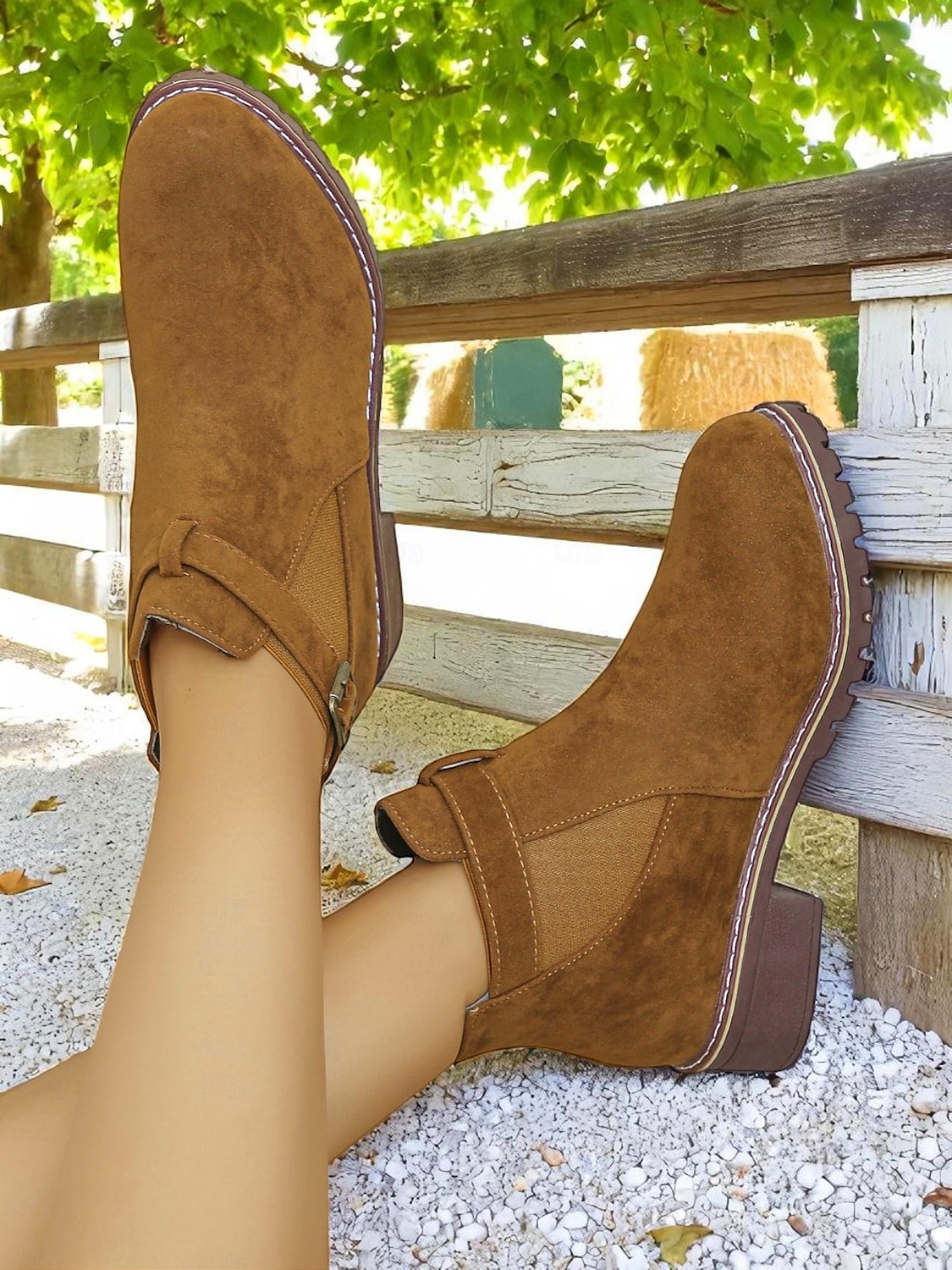 Women's Brown Ankle Boots – Fall Boots with Buckle Strap for Oktoberfest, Farm Markets, Beer Festival and Rustic Outdoor Days 2025 - $26.99 –P2